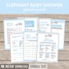 Blue Elephant Baby Shower Games Printable