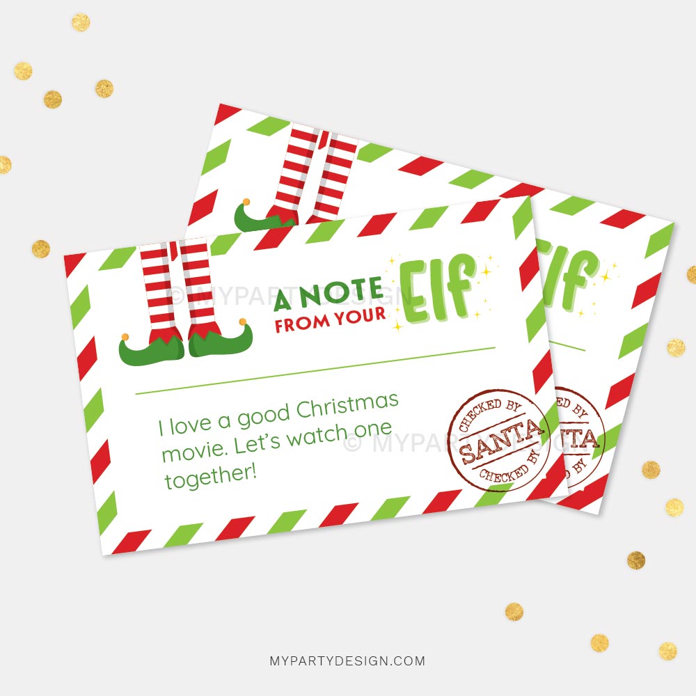 ELF-NOTES-FROM-YOUR-ELF-00A Elf notes cards "a note from your elf"