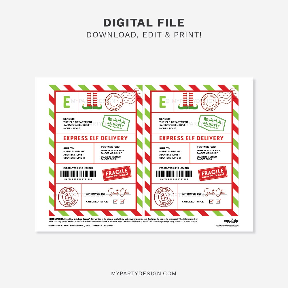 ELF-SHIPPING-LABELS-00B printable elf shipping labels for christmas gifts