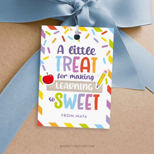Little Treat for Making Learning so Sweet Gift Tag for end of school year teacher gifts