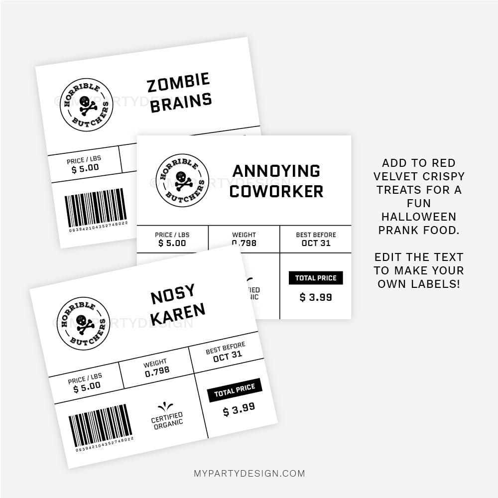 FAKE-MEAT-LABELS-FOR-HALLOWEEN-00B Halloween meat labels for fake meat Halloween party food