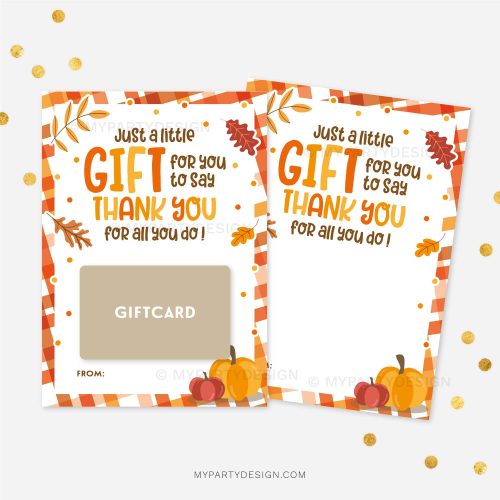 fall thank you gift card holder for thanksgiving or teacher appreciation gifts