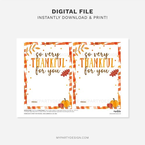 printable fall thankful for you gift card holder for thanksgiving or teacher appreciation gifts