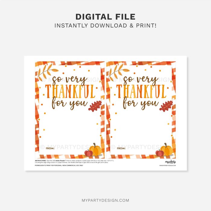 printable fall thankful for you gift card holder for thanksgiving or teacher appreciation gifts