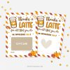 fall thanks a latte gift card holder for thanksgiving or teacher appreciation gifts