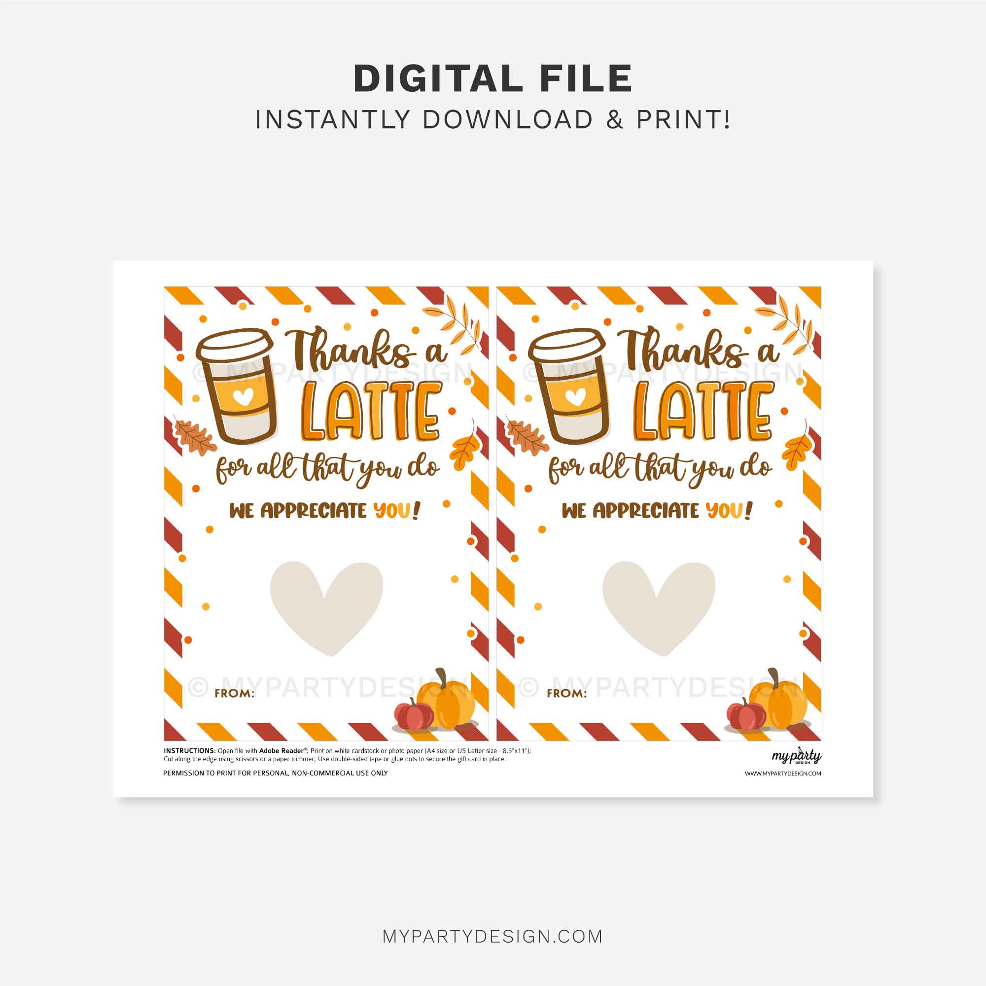 FALL-GIFT-CARD-HOLDER-THANKS-A-LATTE-00B printable fall thanks a latte gift card holder for thanksgiving or teacher appreciation gifts