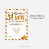 fall coffee gift card holder that reads "thanks a latte for all that you do. we appreciate you!"