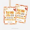 fall appreciation gift tags with autumn leaves illustrations in orange and brown colours