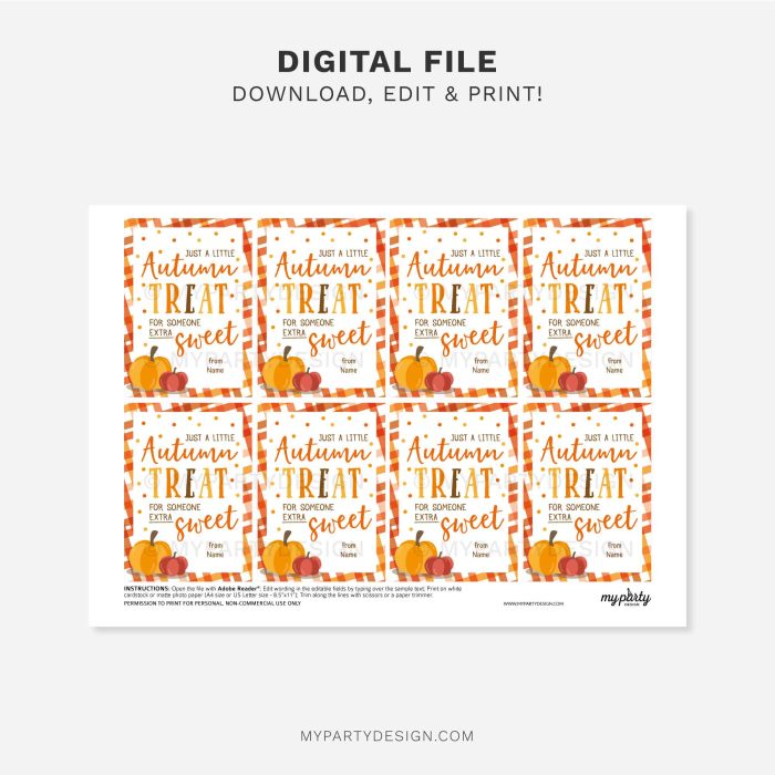 printable just a little autumn treat for someone extra sweet gift tag for autumn appreciation gifts