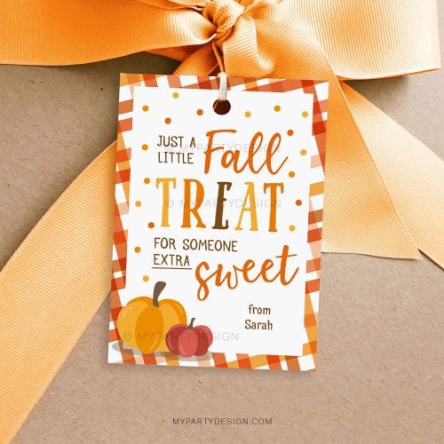 just a little fall treat for someone extra sweet gift tag for fall appreciation gifts