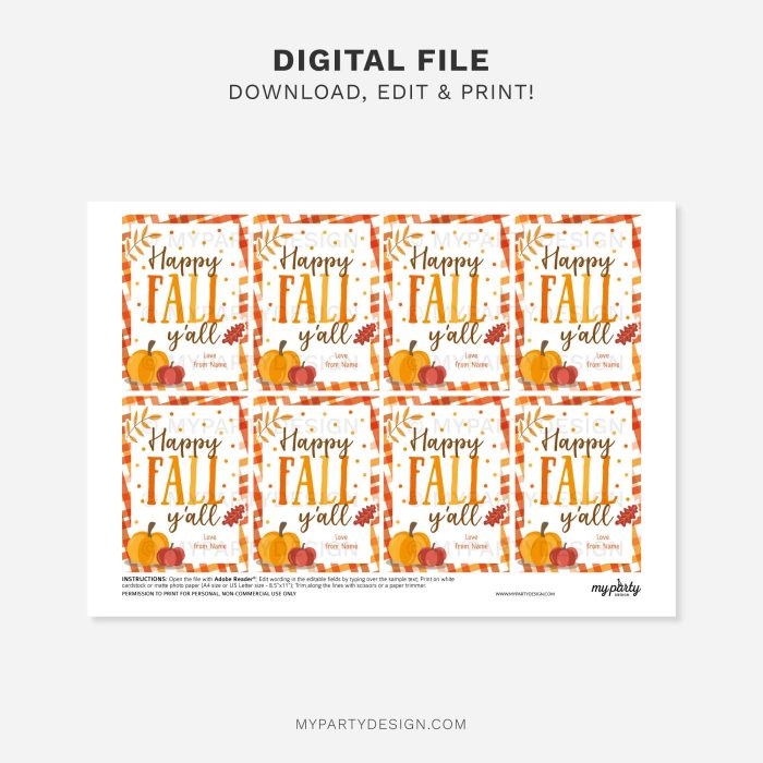 printable happy fall y'all gift tags for fall appreciation gifts