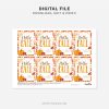 printable hello fall gift tag in orange and brown colours featuring pumpkin and autumn leaves illustrations for fall gifts