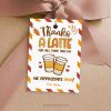 thanks a latte gift tag for fall coffee appreciation gifts