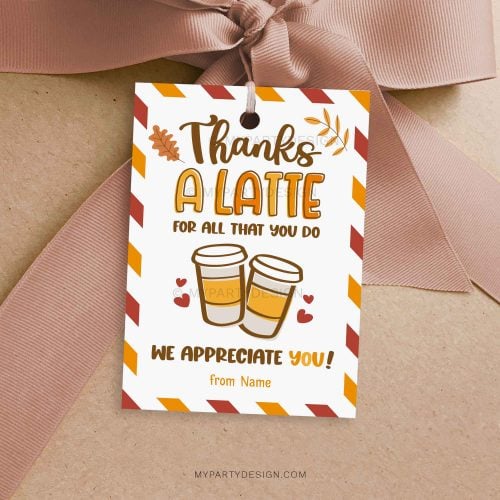 thanks a latte gift tag for fall coffee appreciation gifts