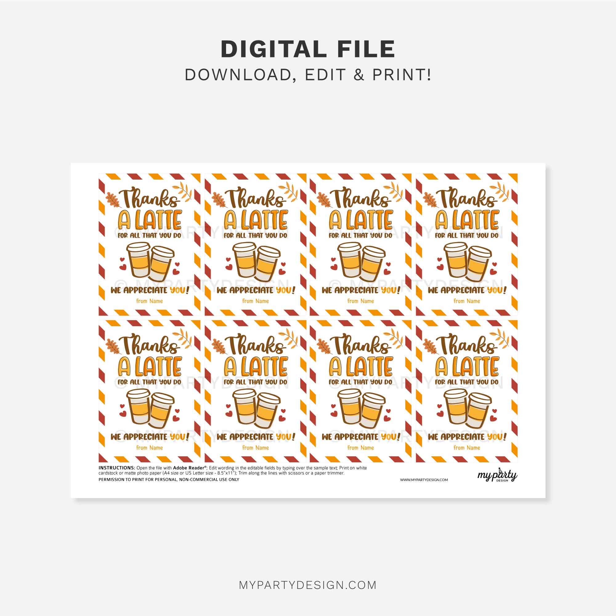 FALL-GIFT-TAGS-THANKS-A-LATTE-00C printable thanks a latte gift tag for fall coffee appreciation gifts