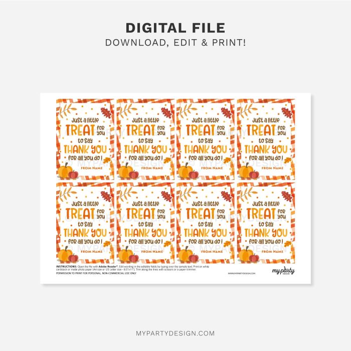 printable fall treat to say thank you gift tag for fall appreciation gifts