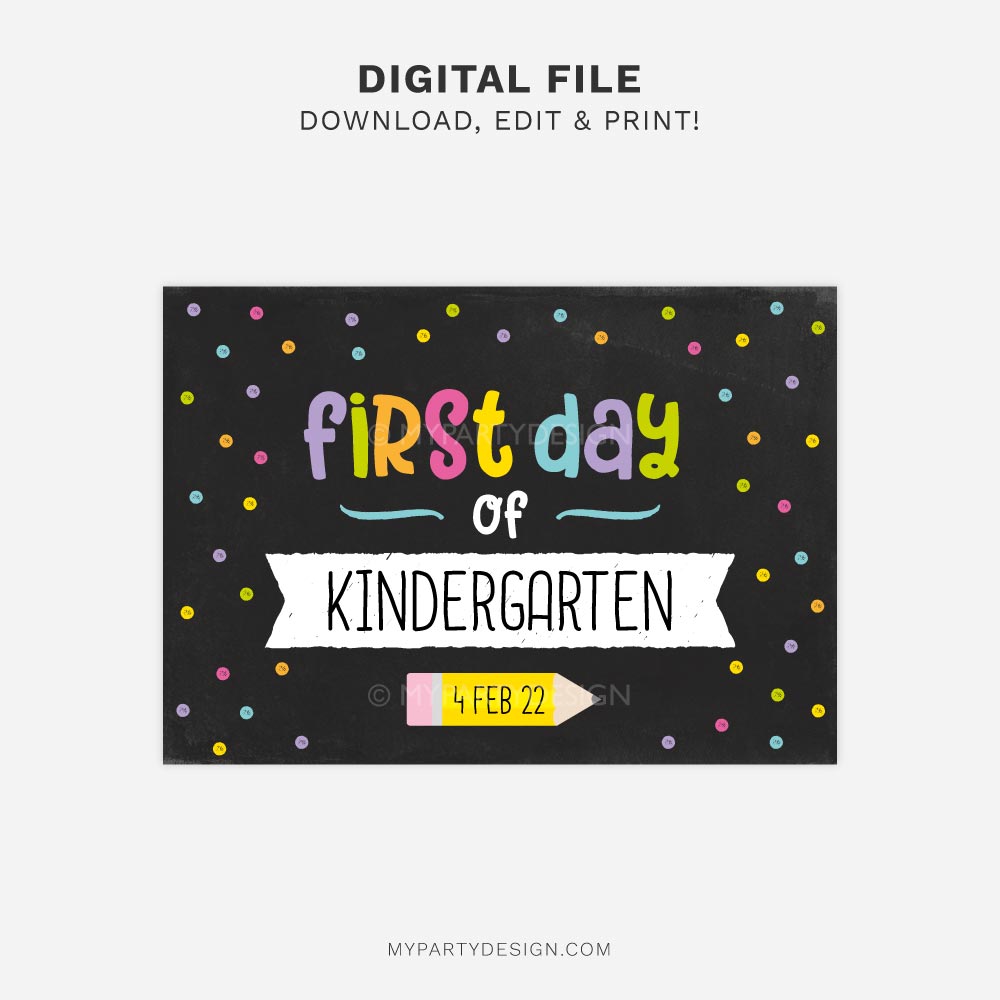FIRST-DAY-OF-SCHOOL-SIGNS-BUNDLE-SPOTTY-BLACK-00B printable last day of school and last day of school sign in black for boys and girls
