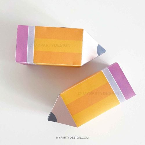 yellow and pink pencil gift box for teacher appreciation gifts of student back to school treats