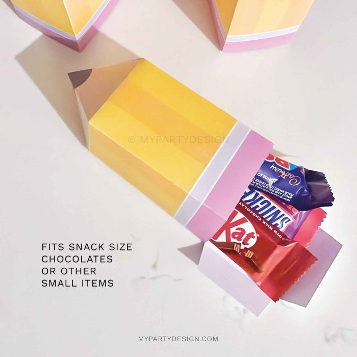 pencil shaped gift box to hold small chocolates or candy for teacher appreciation gifts