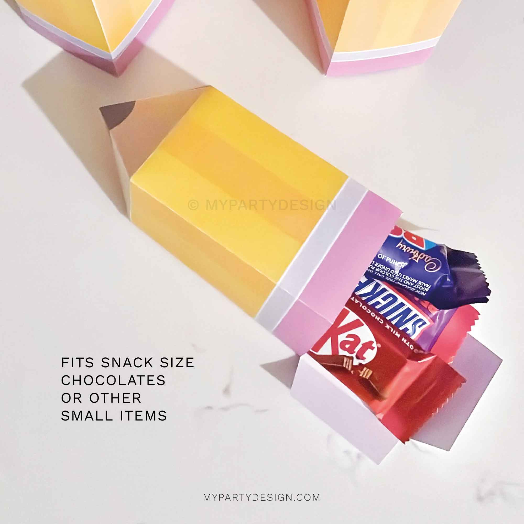 GIFT-BOX-PENCIL-TEMPLATE-00C pencil shaped gift box to hold small chocolates or candy for teacher appreciation gifts