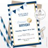 Navy and Gold Birthday Invitation
