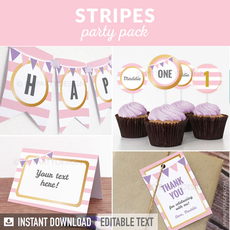 GOLDPINK_STRIPES_BDAY_PARTY-00 pink stripes party decoration printables