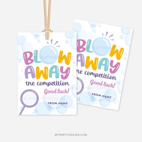blow away the competition cheer or dance good luck gift tags