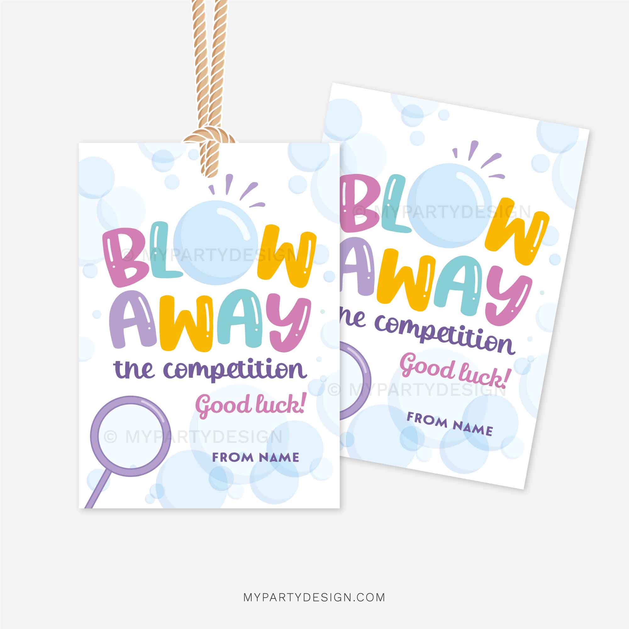 GOOD-LUCK-TAGS-BLOW-AWAY-THE-COMPETITION-BUBBLES-00B blow away the competition cheer or dance good luck gift tags