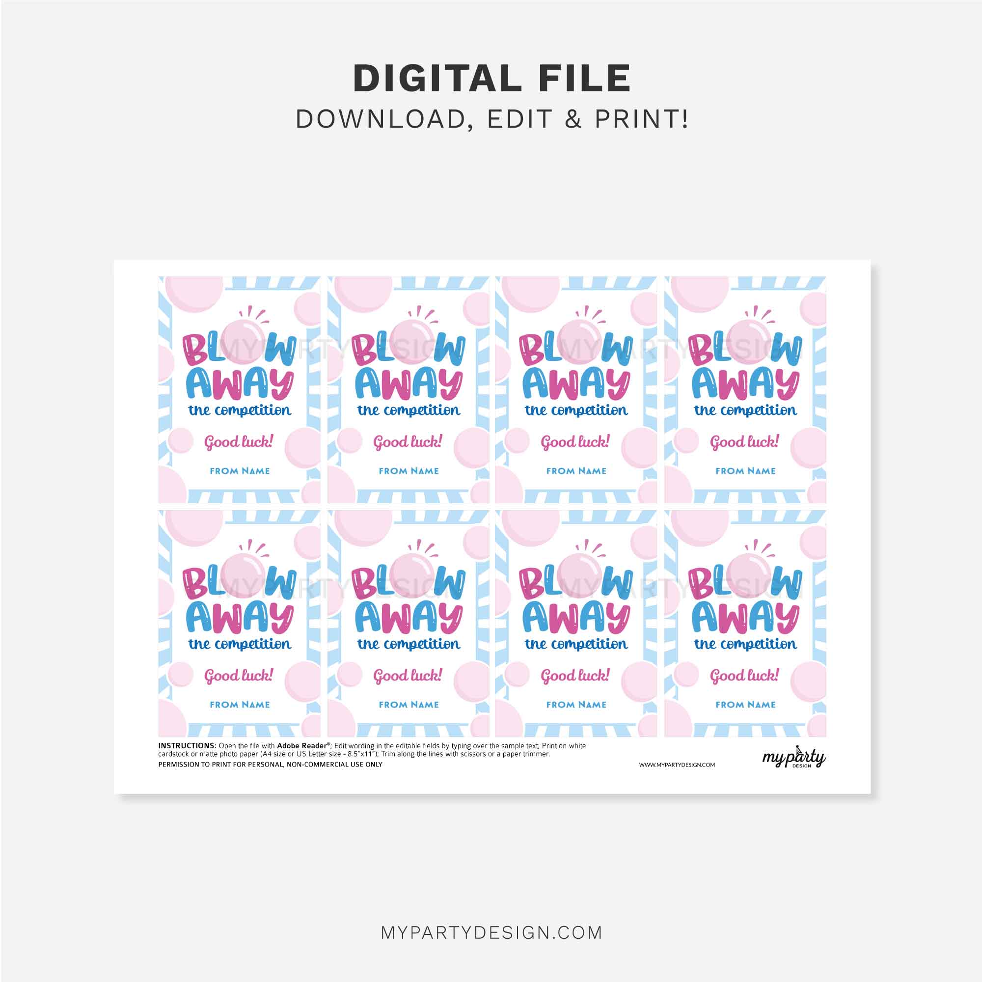 GOOD-LUCK-TAGS-BLOW-AWAY-THE-COMPETITION-GUM-00C printable blow away the competition gift tag for gum or lollipop good luck gifts