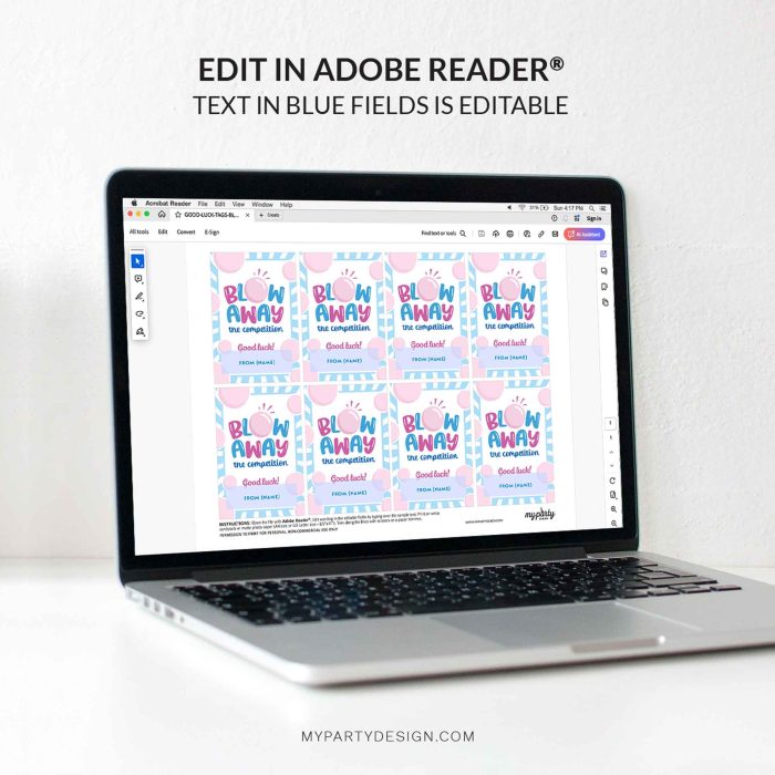 editable blow away the competition gift tag template