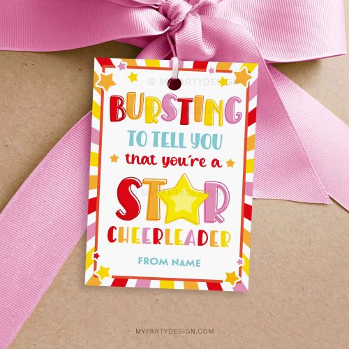 star cheerleader tag for cheer good luck gifts