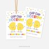 chips good luck gift tags that read "chip chip hooray, it's competition day"