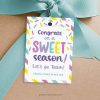 congrats sweet season team gift tag for sports, dance or cheer team gifts