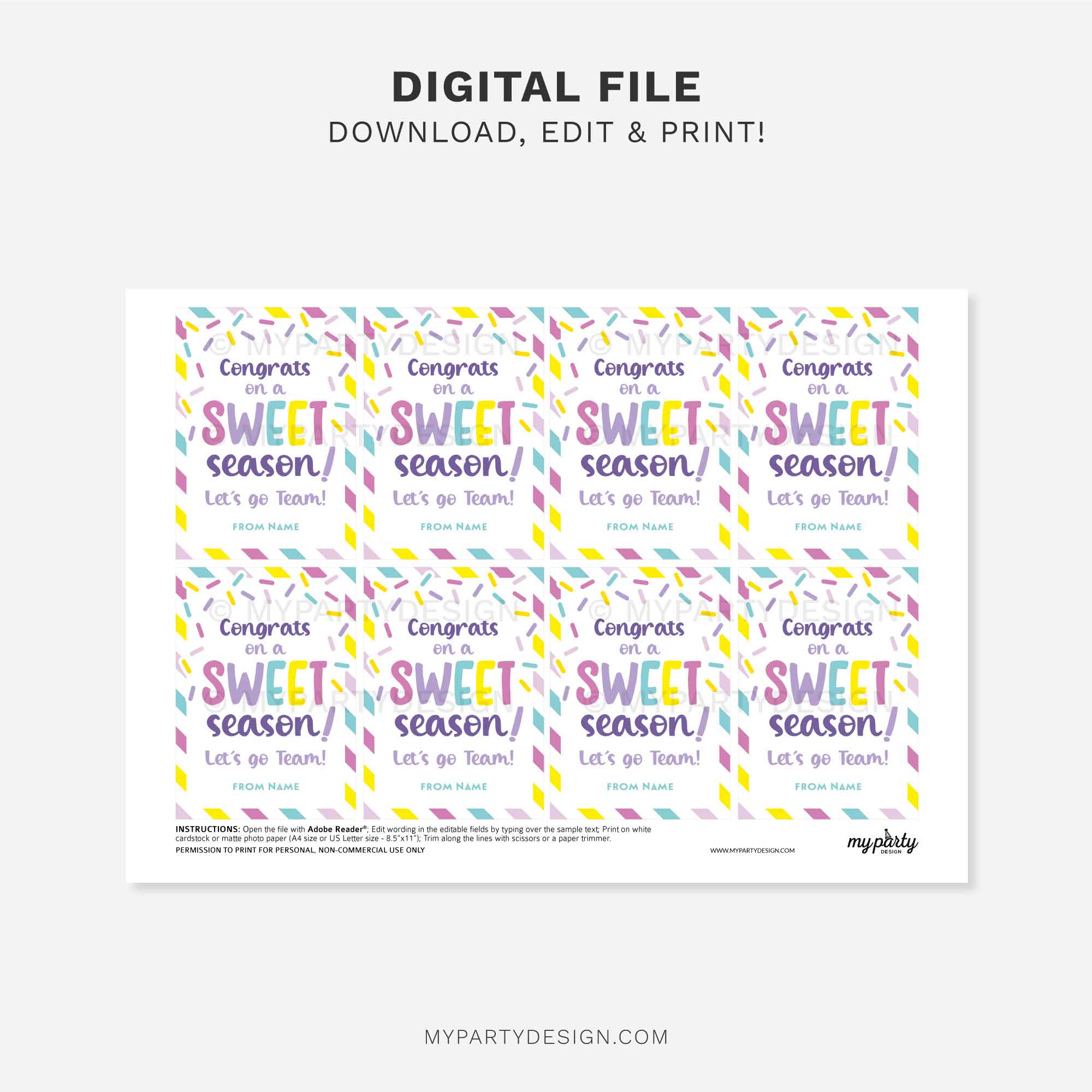 GOOD-LUCK-TAGS-CONGRATS-SWEET-SEASON-00C printable congrats sweet season team gift tag for sports, dance or cheer team gifts