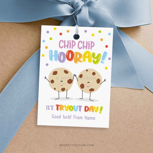 cookie tryout day gift tag for good luck gifts for cheer or sports team