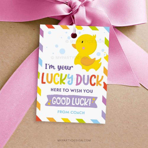 lucky duck good luck gift tag for cheer dance or sports good luck gifts