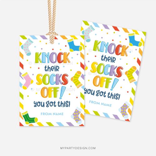 knock their socks off gift tags for good luck gifts