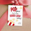 popcorn good luck gift tag for sports, dance or cheer team gifts