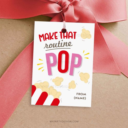 routine popcorn gift tag for dance or cheer competition good luck gifts