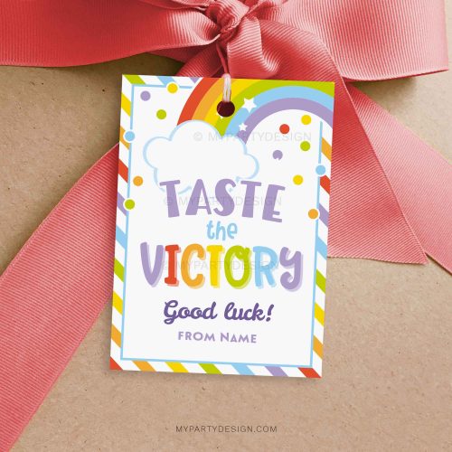 taste the victory gift tag for rainbow candy good luck gifts