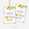 taste the victory gift tags for rainbow candy sports or cheer gifts