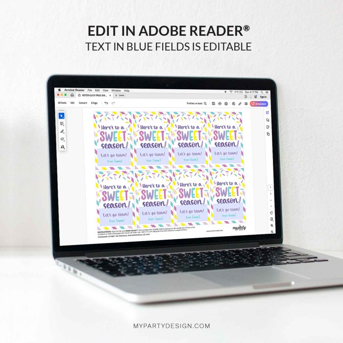 editable sweet season team gift tag template