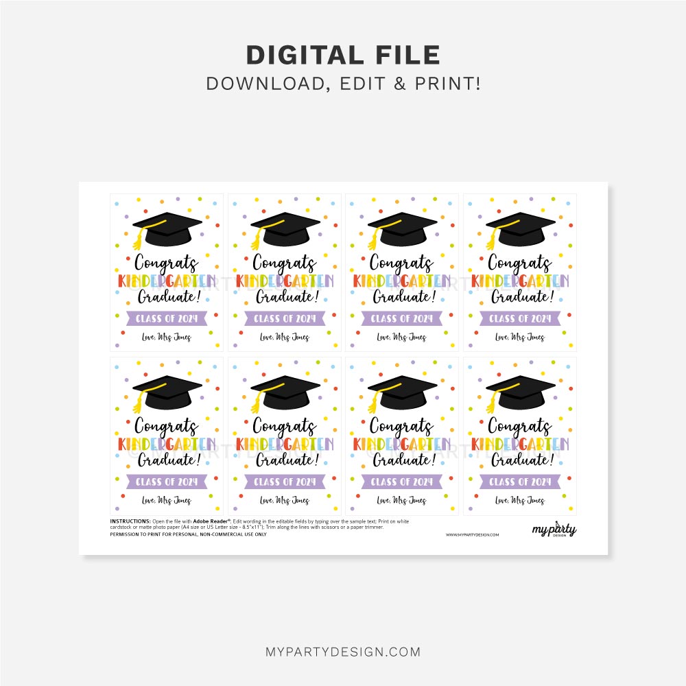 GRADUATION-CONGRATS-KINDERGARTEN-GRADUATE-GIFT-TAGS-00C printable congrats kindergarten graduate tag for kindergarten graduation