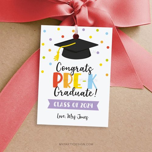 congrats pre-k graduate tag for pre-k graduation gifts