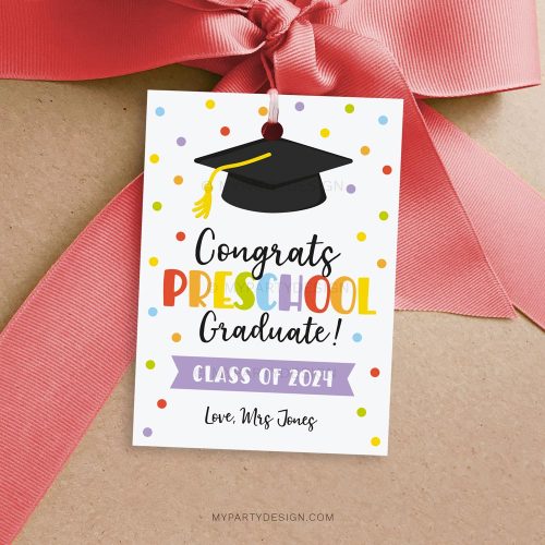congrats preschool graduate tag for preschool graduation gifts