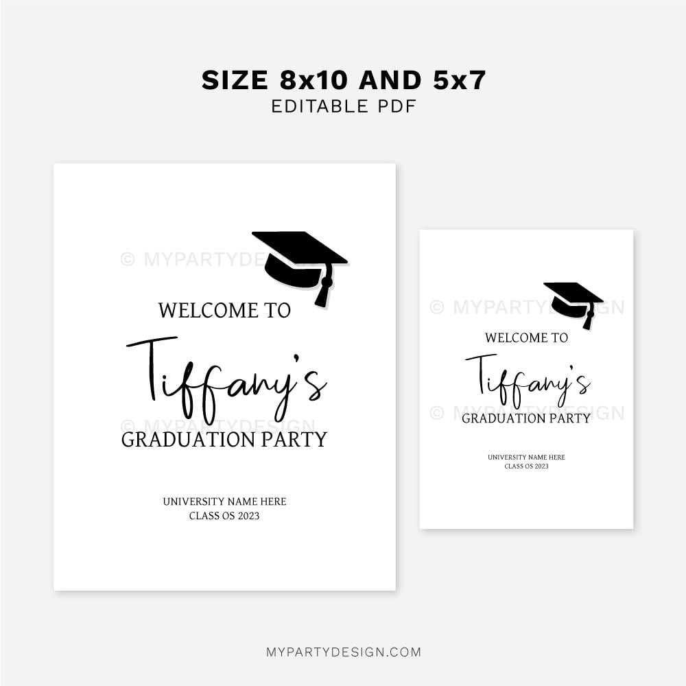 GRADUATION-SIGNS-WELCOME-00C 5x7 and 8x10 graduation welcome sign printable