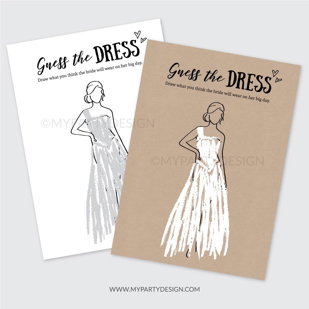 GUESS-THE-DRESS-BRIDAL-SHOWER-GAME-00C guess the dress game template for a bridal shower or bachelorette party