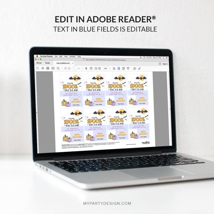 editable you're spooktacular halloween tags for appreciation gifts