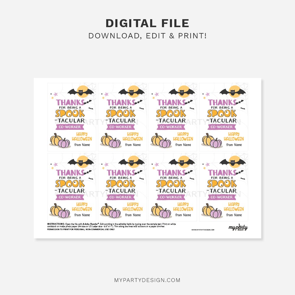 HALLOWEEN-APPRECIATION-TAGS-SPOOKTACULAR-COWORKER-00C printable Spooktacular Coworker Halloween tags