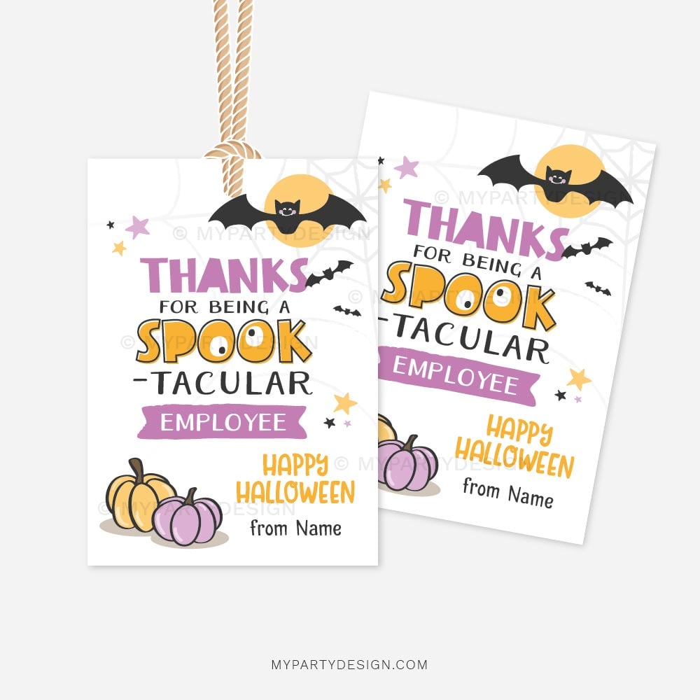 HALLOWEEN-APPRECIATION-TAGS-SPOOKTACULAR-EMPLOYEE-00B thanks for being a Spooktacular employee Halloween tags for staff appreciation gifts